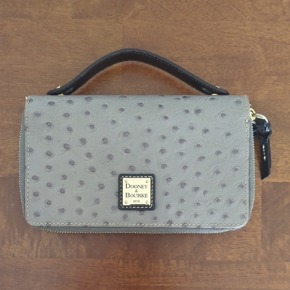 Dooney & Bourke Handbags - Dooney & Bourke Gray Ostrich Leather Handbag